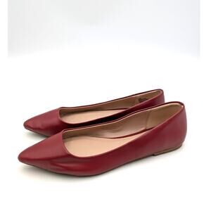 MIA Avi Mary Jane Pointed Toe Flat Women's Deep Red Size US7.5M EU37.5